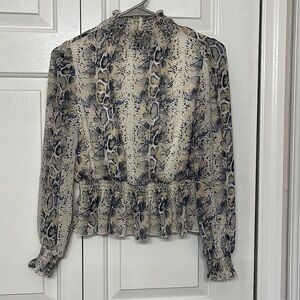 Snake Skin Patterned Blouse- Size:XS